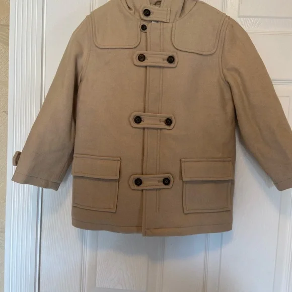Janie and  Jack Beige Classic Wool Toggle Coat. New with Tags size 4-5 . - Picture 7 of 7